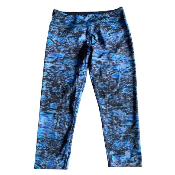Beyond Yoga Tie Dye Cropped Capri Leggings Black And Bright Blue Size Small - Picture 3 of 7